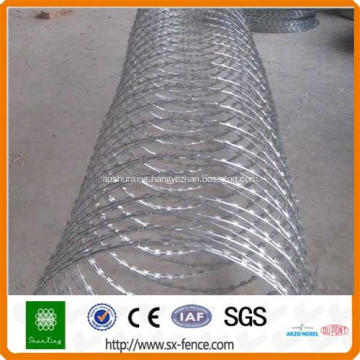 Cross blade razor wire guard